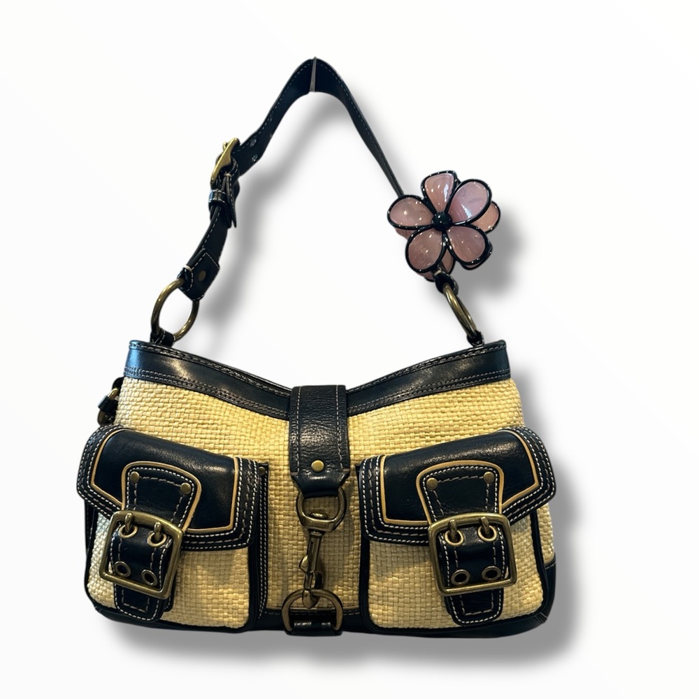 Coach vintage Legacy Straw Black Tote L05K-105
